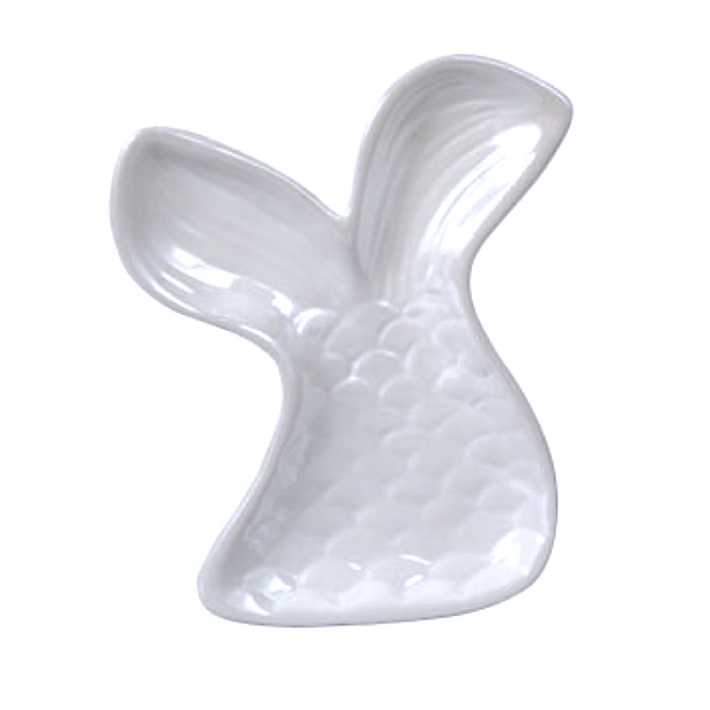 Pearlized Ceramic Mermaid Tail Decor Dish - Picture 6 of 6